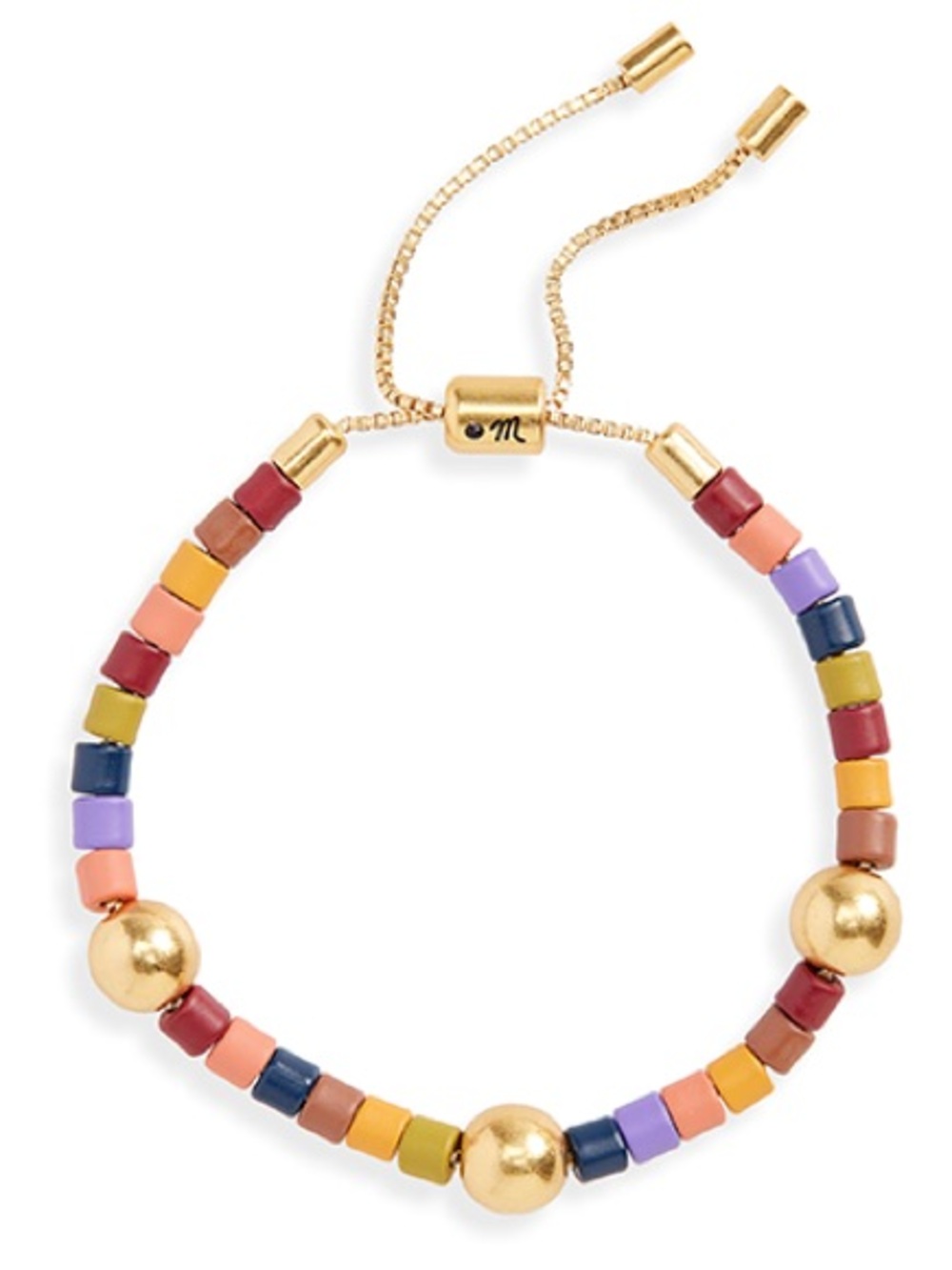 NWOT Madewell Rainbow Beaded Slider Bracelet